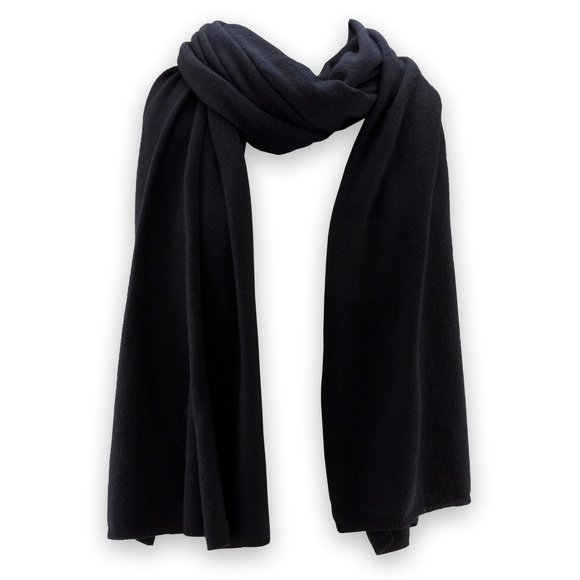 100% Pure Cashmere Travel Wrap, Shawl, Scarf & Blanket Black, Storage Bag +😏